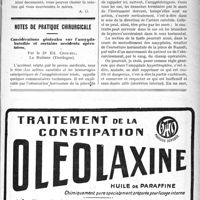 2006 - Page 1999 - Partie Professionnelle. Mutualité Familiale / Notes de pratique chirurgicale. Considérations générales sur l’amygdaleclomie et certains accidents opératoires, par le Dr Ed. Crouzel