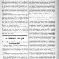 2034 - Page 2027 - Partie scientifique. Chirurgie infantile. Le traitement de la luxation congénitale, (Suite), par Carie Roederer / Obstétrique pratique. Les accidents évitables pendant et après les accouchements. Dystocie par rétrécissement du bassin- ou par excès. de volume du foetus