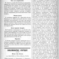 2111 - Page 2104 - Partie scientifique. Revue des sociétés savantes. Toulouse. Société de médecine. Intoxication arsenicale collective massive / Note sur la mégalocornée / Fibrome praevia / Hernie inguinale étranglée / Mégacôlon / Bibliographie critique. Revue des Livres. Traité de pathologie médicale et de thérapeutique appliquée, par Émile Sergent, L. Babonneix, L. Ribadeau- Dumas, A. Maloine et Fils, éditeurs, Paris