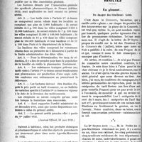 2127 - Page 2120 - Partie professionnelle. Documents officiels. Accidents du travail. Arrêté ministériel du 28 juin 1921, fixant le tarif des frais pharmaceutiques en matière d’accidents du travail / Variétés. En glanant…. Du danger des tirailleurs isolés