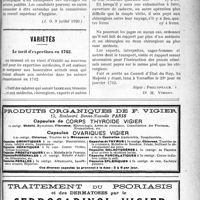 2138 - Page XXXVII-2131 - Documents officiels. A l'officiel. Ministère de l’hygiène, de l’assistance et de la prévoyance sociales / Variétés. Le tarif d’expertises en 1742 Dr M. Vimont