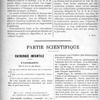 2263 - Page 2256 - Propos du jour. Un projet en voie de réalisation : Le bureau des relations médicales avec l’étranger [J. Noir] / Partie scientifique. Chirurgie infantile. L’ostéochondrite, par F. Calot