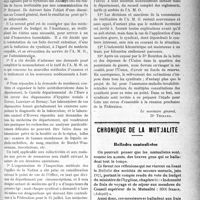 2304 - Page 2297 - Partie professionnelle. La vie syndicale et professionnelle. Fédération des Syndicats médicaux de l’Eure, (3 juillet 1921) / Chronique de la mutualité. Ballades mutualistes