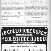 2312 - Page XXXV-2305 - Notes de médecine pratique. La solubilisation de la terpine / Jurisprudence. Accidents du travail. Honoraires médicaux. Prescription d’un an [Dr Paul Boudin]