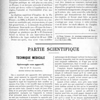 2327 - Page 2320 - Propos du jour. L'enseignement de l'hygiène à la Faculté de médecine de Paris et le diplôme supérieur d’hygiène [J. Noir] / Partie scientifique. Technique médicale. Spiroscopie sans appareil, par le Dr P. Gallois