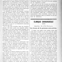 2328 - Page 2321 - Partie scientifique. Technique médicale. Spiroscopie sans appareil, par le Dr P. Gallois / Clinique chirurgicale, Hôtel-Dieu : M. le Prof. Hartmann. Les formes de la grossesse extra-utérine