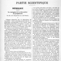 2391 - Page 2384 - Propos du jour. Toujours le bluff de la Mutualité [J. Noir] / Partie scientifique. Phtisiologie. La contagion de la tuberculose. La prophylaxie, par M. le Dr Raoul Brunon