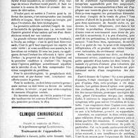 2393 - Page 2386 - Partie scientifique. Phtisiologie. La contagion de la tuberculose. La prophylaxie, par M. le Dr Raoul Brunon / Clinique chirurgicale, Faculté de médecine de Paris : M. le professeur agrégé Lardennois. Traitement de l’appendicite