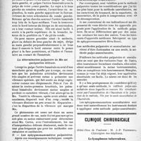 2441 - Page 2434 - Partie scientifique. La pression artérielle. Les sphygmomanomètres palpatoires, par le Dr Camille Lian / Clinique chirurgicale, Hôtel-Dieu de Toulouse : M. J. -P. Tourneux. Le lymphome tuberculeux