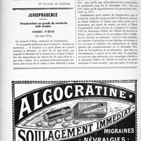 2487 - Page 2480-XXXIV - Notes de médecine pratique. Vomissements incoercibles de la grossesse / Jurisprudence. Nomination au grade de médecin aide-major. Conseil d’état, (13 mai 1921)