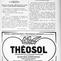 2488 - Page XXXV-2481 - Jurisprudence. Nomination au grade de médecin aide-major. Conseil d’état, (13 mai 1921) / Documents officiels. A l'officiel. Décret du 19 juillet 1921 fixant les honoraires (!) d’un médecin fonctionnaire. Ministère de l’hygiène, de l’assistance et de la prévoyance sociale