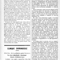 2509 - Page 2502 - Partie scientifique. La pression artérielle. Les sphygmomanomètres oscillatoires, par le Dr Camille Lian. L’oscillomètre sphygmométrique du prof. Pachon / Clinique chirurgicale, Hôtel-Dieu : M. le professeur agrégé Okinczyc. La stase intestinale chronique (Maladie d’Arbuthnot Lane) [Leçon recueillie par le Dr P. Lacroix]