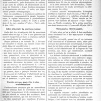 2520 - Page 2513 - Partie scientifique. A travers la presse. L’entéroptose d’origine hépatique [(Paris méd. 25 juin 1921)] / Indice alimentaire du nourrisson normal [(Journ. de méd. de Bordeaux, 25 juin 1921)] / Procédés pratiques pour éviter le choc, arsénobenzolique [(Presse méd. 25 juin 1921)] / Traitement de l’hérédo-syphilis [(Bull, méd, 25 juin 1921)]
