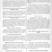 2526 - Page 2519 - Partie scientifique. Revue des sociétés savantes. Toulouse. Société de médecine. Amiblasurie accompagnant une tuberculose vésicale / Lésion maculaire pigmentaire consécutive à l'observation de l’éclipse de soleil / Occlusion intestinale à la suite de rupture intra-péritonéale de la vessie / Néphrite chronique hypertensive / Un cas de septicémie gonococcique / Maladie de Marie et tuberculose chez le chien / Vomissements incoercibles de la grossesse / Contribution au diagnostic étiologique des délires chroniques / Action physiologique des eaux de la Bourboule / Société de chirurgie. Implantation de l’uretère dans la vessie / La cure radicale de la hernie crurale par la voie inguinale / Abcès gazeux crural d’origine appendiculaire / Amputation de jambe par méthode bordelaise / Pseudarthroses de l’humérus compliquées de paralysies radiales