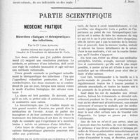 2567 - Page 2560 - Propos du jour. La question de l’orientation professionnelle [J. Noir] / Partie scientifique. Médecine pratique. Directives cliniques et thérapeutiques des infections, par le. Dr Léon Audain