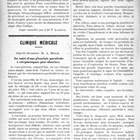 2573 - Page 2566 - Partie scientifique. Clinique infantile, Hôpital des Enfants-Malades : M. le professeur Nobécourt. Rhumatisme chronique blennorrhagique chez l'enfant [Leçon recueillie par le Dr P. Lacroix] / Clinique médicale, L'hôpital Broussais : M. A. Bergé. Au sujet d’une pleurésie purulente à streptocoques post abortum [(Leçon recueillie par le docteur René Barthe)]