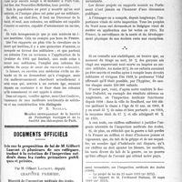 2602 - Page 2595 - Partie professionnelle. La vie syndicale et professionnelle. Le service médical de l’assistance aux colonies / Documents officiels. Avis sur la proposition de loi de M. Gilbert Laurent et plusieurs de scs collègues, tendant à la création de l'inspection médicale dans les écoles primaires publiques et privées, par M. Gilbert Laurent. Chapitre premier : Nécessité de l’inspection médicale des écoles
