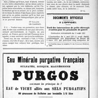 2614 - Page XXXIII-2607 - Notes de médecine pratique. A propos du sérum polyvalent de Leclainche et Vallée dans le traitement des fistules purulentes / Documents officiels. A l'officiel. Tarif des interventions de petite chirurgie et autres pour les pensionnés de guerre