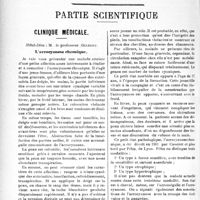 2631 - Page 2624 - Propos du jour. Indifférence coupable des médecins français pour leurs oeuvres de bienfaisance mutuelle [J. Noir] / Partie scientifique. Clinique médicale, Hôtel-Dieu : M. le professeur Gilbert. L’acrocyanose chronique [Leçon recueillie par le Dr P. Lacroix]