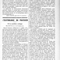 2632 - Page 2625 - Partie scientifique. Clinique médicale, Hôtel-Dieu : M. le professeur Gilbert. L’acrocyanose chronique [Leçon recueillie par le Dr P. Lacroix] / L’électrologie du praticien. La machine statique, par le Dr Foveau de Cormelles