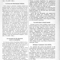 2640 - Page 2633 - Partie scientifique. A travers la presse. Presse française. Paralysie diphtérique de l’accommodation [(Paris méd. 16 juillet 1921)] / Le sérum anti-hémorragique anthema [(Prog. méd. 16 juillet 1921)] / Les lavements de bile glycérinée contre la constipation [(Gaz. des prat. 15 juillet. 1921)] / Presse anglaise. Action prophylactique des applications iodées sur la langue [(British med. Journ. 28 mai 1921)] / La version dans le travail normal [(Americ. Journ. of Obstet, mars 1921)] / Etiologie et traitement de la stérilité [Royal Society of medicine]