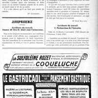 2664 - Page XXVII-2657 - Notes de médecine pratique. La mort subite chez les nouveau-nés / Jurisprudence. Accidents du travail. Absence de lien de droit avec l’assurance / Accidents du travail. Perforation de l’intestin