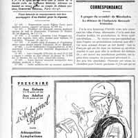 2743 - Page 2736-IV - Office de Renseignements du « Concours » / Demandes et offres / Correspondance. A propos du scandale de Wiesbaden. La défense de l'industrie thermale française