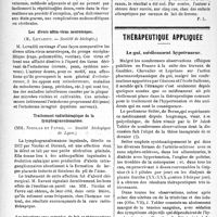 2769 - Page 2762 - Partie scientifique. Revue des sociétés savantes. Les injections intra-veineuses de salicylate de soude dans le rhumatisme articulaire aigu, (Société de biologie) / Les divers ultra-virus neurotropes, (Société de biologie) / Traitement radiothérapique de la lymphogranulomatose, (Société biologique de Lyon) / Les injections sous-cutanées de lait en thérapeutique infantile, (Société biologique de Nancy) / Thérapeutique appliquée. Le gui, médicament hypotenseur