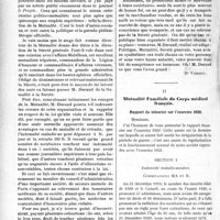 2915 - Page 2908 - Partie professionnelle. Chronique de la mutualité. Avancement / Mutualité Familiale du Corps médical français. Rapport du trésorier sur l’exercice 1920