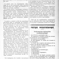 2952 - Page 2945 - Partie scientifique. Neurologie. Les troubles cardio-vasculaires d’origine nerveuse ou réflexe, par L. Pron / Pratique physiothérapique. Traitement de l’adénopathie trachéobronchique