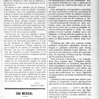 2974 - Page 2967 - Partie professionnelle. Médecine sociale. Une mentalité qu’il est bon de connaître / Sou médical. Rapport du secrétaire général