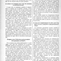 3001 - Page 2994 - Partie scientifique. La pression artérielle. Conseils généraux de technique sphygmomanométrique, par le Dr Camille Lian. L’attitude du malade a une importance considérable / Le mieux est d’adopter pour tous les malades le décubitus dorsal / Comptez avec l’élévation post-prandiale de la pression artérielle / Placez au niveau du coeur le segment de membre exploré / Le bras est l'emplacement de choix pour l’application de la manchette sphygmomanométrique