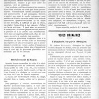 3008 - Page 3001 - Partie scientifique. Clinique obstétricale, Clinique Baudelocque : M. le Prof. Couvelaire. Sur la grossesse gémellaire / Rétrécissement du bassin / Voies urinaires. L’hématurie, vue par le chirurgien