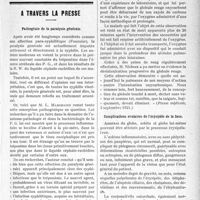 3012 - Page 3005 - Partie scientifique. Voies urinaires. L’hématurie, vue par le chirurgien / A travers la presse. Pathogénie de la paralysie générale [(Presse médicale, 31 août 1921)] / Intoxication aiguë oxycarbonique. Survie [(Presse médicale, 3 septembre 1921)] / Complications oculaires de l’érysipèle de la face [(Paris médical, 3 septembre 1921)]