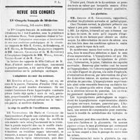 3020 - Page 3013 - Partie scientifique. Revue des sociétés savantes. Atténuation des vomissements post-anesthésiques, (Soc. des chirurgiens de Paris) / Revue des congrès. XVe Congrès français de Médecine, (Strabourg, 3-5 octobre 1921). L’adaptation du coeur des aviateurs / Le siège du souffle de l’insuffisance aortique / L’azote résiduel dans l’hypertension artérielle / Les glycémies