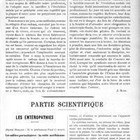3072 - Page 3065 - Propos du jour. A la veille de nos Assemblées générales. Quel est et sera le rôle du Concours médical ? [J. Noir] / Partie scientifique. Les entéropathies, Hôpital Beaujon : M. le professeur Paul Carnot. Les colites parasitaires : la coite amibienne
