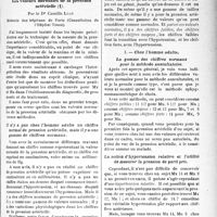 3208 - Page 3201 - Partie scientifique. La pression artérielle. Les valeurs normales de la pression artérielle, par le Dr Camille Lian. Chez l’homme adulte. La gamme des chiffres normaux pour la méthode auscultatoire / La notion d’hypertension relative et l’utilité de mesurer la pression de parti pris