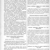 3229 - Page 3222 - Partie scientifique. Revue des sociétés savantes. Paris. La légende de ta guérison de la syphilis après érythrodermie arsenicale, (Société médicale des hôpitaux) / Etude et thérapeutique expérimentales du coup de chaleur, (Société de Biologie) / Lyon. Société nationale de médecine cl des sciences médicales. Néphrectomie, suivie de néphrostomie sur le rein restant pour anurie calculeuse / Chancre syphilitique ulcéreux de la région temporale inférieure / Tuberculose bilatérale des capsules surrénales / Contusion abdominale. Eclatement de la rate. Splénectomie / Traitement des porteurs de germes diphtériques par l’air chaud