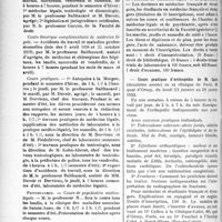 3257 - Page 3250 - Partie professionnelle. Reportage professionnel. Nouvelles et Informations-. Institut de médecine légale et de psychiatrie / Cours pratique d’orthopédie de M. Calot