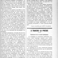 3292 - Page 3285 - Partie scientifique. Clinique médicale, Hôpital Saint-Louis : M. le professeur agrégé Gougerot. Comment surveiller les syphilitiques anciens. Syphilis et cancer / A travers la presse. Traitement de la maladie épileptique [(Bull. méd. 21 sept. 1921)]