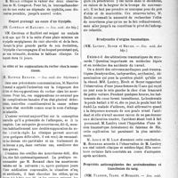 3300 - Page 3293 - Partie scientifique. Revue des sociétés savantes. La leucomélanodermie du cou est-elle toujours syphilitique. ?, (Société médicale des hôpitaux) / Hoquet prolongé au cours d’un érysipèle, (Soc. méd. des hôp) / Les otites et les suppurations du rocher chez le nourrisson, (Soc. méd. des hôpitaux) / Bradycardie d’origine traumatique, (Soc. méd. des hôp) / Propriétés anticoagulantes des arsénobenzènes et transfusion du sang, (Soc. méd. des hôp)