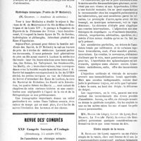 3375 - Page 3368 - Partie scientifique. Revue des sociétés savantes. Paris. Action microbicide des vapeurs de quelques essences, (Soc. de biologie de Lyon) / Hydrologie historique (7e série du Dr Molinéry), (Académie de médecine) / Revue des congrès. XXIe Congrès français d’Urologie, (Strasbourg, 3-5 octobre 1921). De l’anesthésie en chirurgie urinaire / Ulcère simple de la vessie