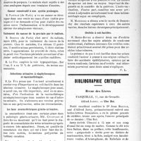 3376 - Page 3369 - Partie scientifique. Revue des congrès. XXIe Congrès français d’Urologie, (Strasbourg, 3-5 octobre 1921). Ulcère simple de la vessie / Purpura vésical / Cancer consécutif à une cystite prolongée / Traitement du cancer de la prostate par le radium / Infections urinaires à staphylocoques et vaccinothérapie / Les faux neurasthéniques génito-urinaires / Fréquence des complications blennorrhagiques suivant le traitement / La culture du sperme et l’auto-vaccination dans la blennorrhagie / Orchite à coli-bacilles / Bibliographie critique. Revue des Livres. Ubu Roi, par Alfred Jarry, Fasquelle