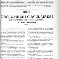 3400 - Page 3393 - Partie professionnelle. Chronique de la mutualité. Assurances sociales et Mutualité / Variétés. Circulaires!circulaires!revuette en un acte, par Gaston Duchesne, (Suite)