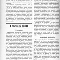3437 - Page 3430 - Partie scientifique. Thérapeutique. Le traitement des maladies infectieuses par l’opothérapie des organes de défense / A travers la presse. L’hydramnios [(Gaz. Des Hôpitaux, 1921, n° 78)] / Prophylaxie de la coqueluche [(l’hôpital, octobre 1921)] / Traitement de la gangrène pulmonaire par la sérothérapie [(Bull. med. 8 octobre 1921)]