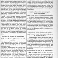 3442 - Page 3435 - Partie scientifique. Revue des sociétés savantes. Paris. Le choléra infantile et les mouches, (Académie de médecine) / Les otites des nourrissons, (Société médicale des hôpitaux) / Prophylaxie des accidents des arsénobenzènes, (Soc. méd. des hôp) / Symptômes basedowiens provoqués par la trachéó-bronchoscopie, (Soc. médicale des hôpitaux) / Les erreurs de la séro-réaction de la syphilis, (Soc. méd. des hôp) / L’incoagulabilité du sang par les arsénobenzènes, (Soc. de biologie)