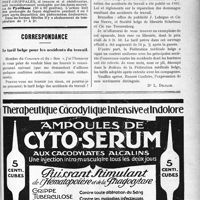 3480 - Page V-3473 - Demandes et offres / Correspondance. Le tarif belge pour les accidents du travail