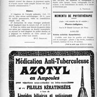3483 - Page 3476-VIII - Correspondance. Application du Tarif Breton / Rectification / Memento de phytothérapie, (Suite ; voir numéro du 30 octobre). Plantes indigènes, par le Dr Ernest Liotard. Achilée
