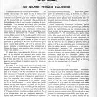 0032 - Page 49 - Partie professionnelle. Travaux originaux. Des réclames médicales fallacieuses