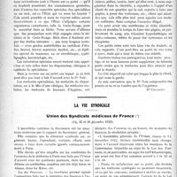 0035 - Page 54 - Partie professionnelle. Travaux originaux. Les infirmières / La vie syndicale. Union des Syndicats médicaux de France, (14, 15 et 16 décembre 1922)